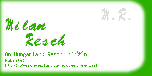 milan resch business card